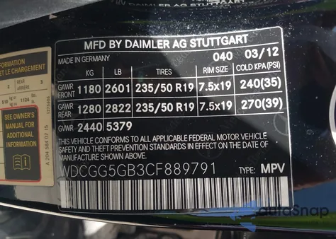 2012 Mercedes-Benz Glk 350 from USA, damaged, VIN WDCGG5GB3CF889791